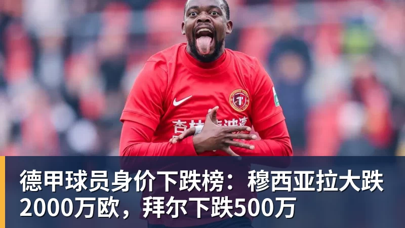 德甲球员身价下跌榜：穆西亚拉大跌2000万欧，拜尔下跌500万